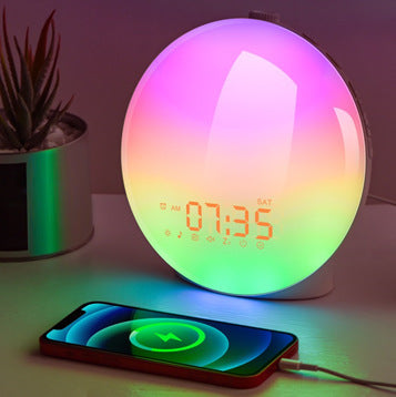 Simulated Sunrise And Sunset Natural Wake-up Light LED Electronic Alarm Clock Light Home Decor - DropOnline.co