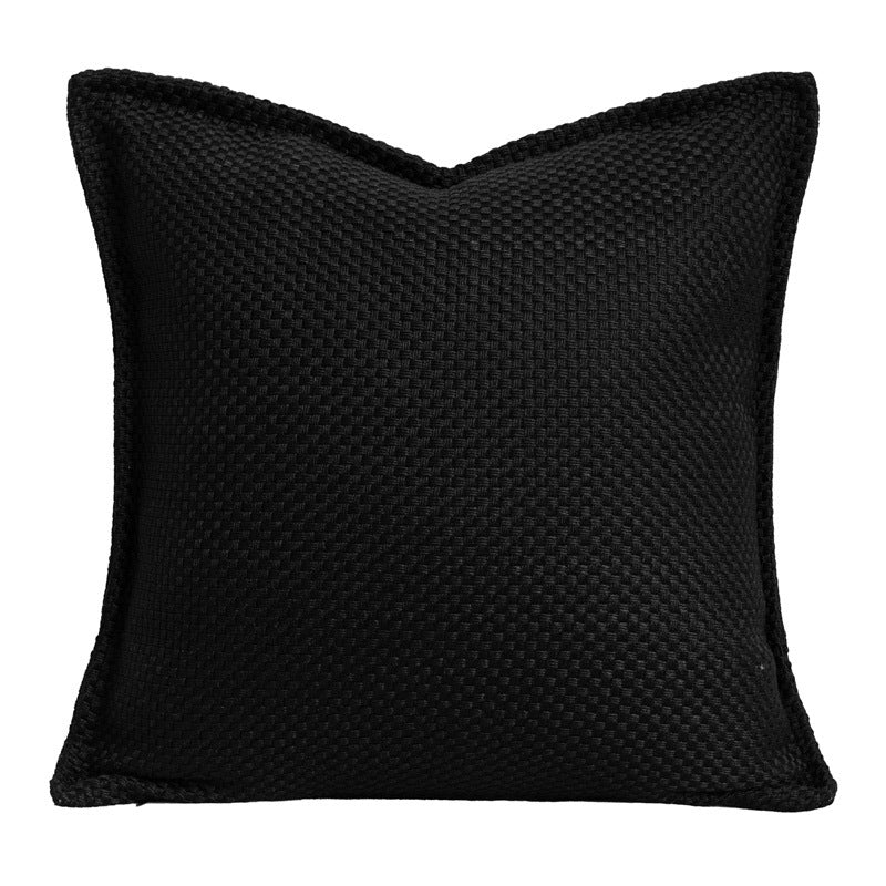 Black And White Pillow Sofa Cushion Cotton Hemp Woven Leather Simple Modern - DropOnline.co