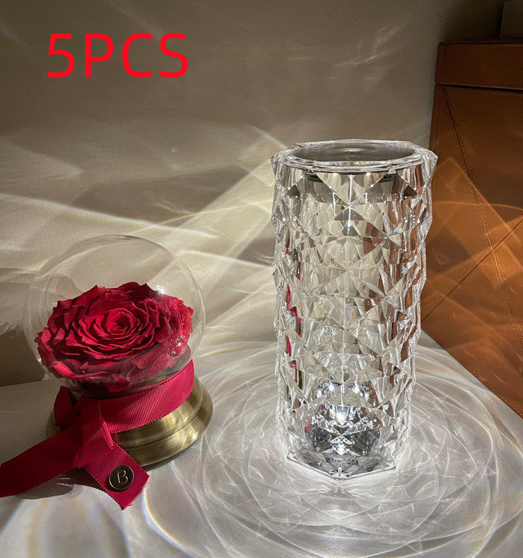 Romantic LED Rose Diamond Table Lamps For Bedroom Living Room Party Dinner Decor Creative Lights - DropOnline.co