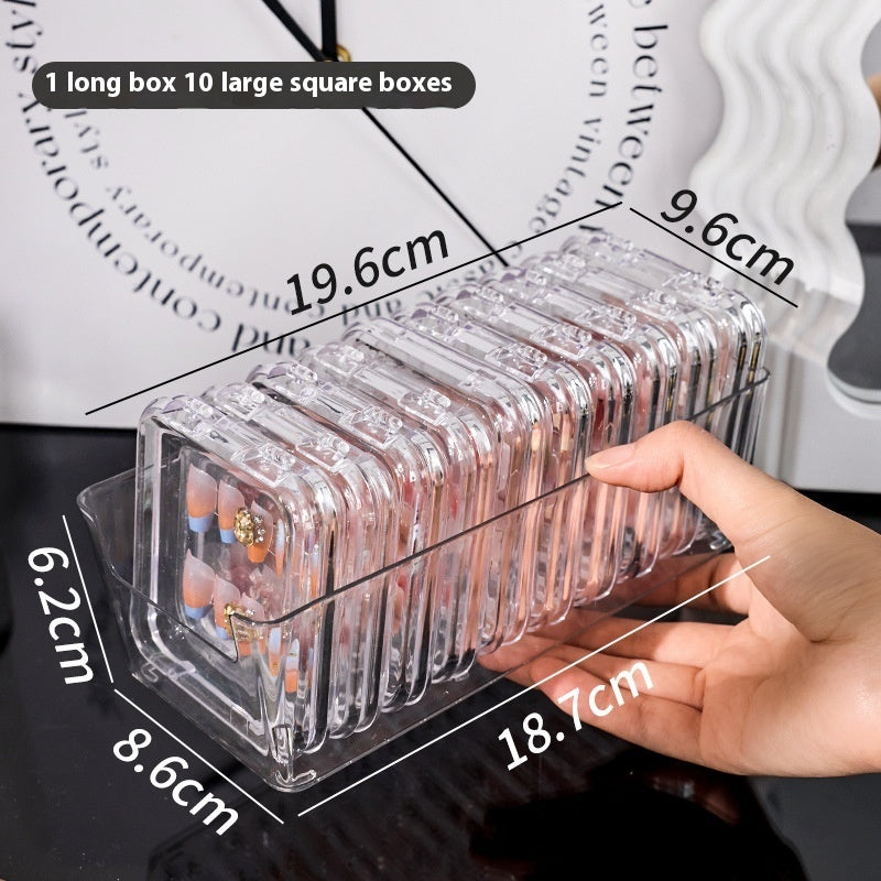 Transparent Manicure Small Wear Nail Box Handmade Nail Storage Box - DropOnline.co