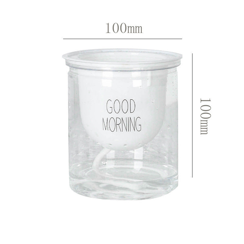 Double Tier Hydroponic Epipremnum Aureum Self-watering Flowerpot Home Decor Double Tier Visual Water Level Flowerpot - DropOnline.co