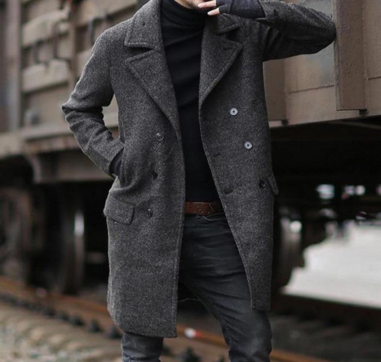 Classic woolen coat trench coat - DropOnline.co