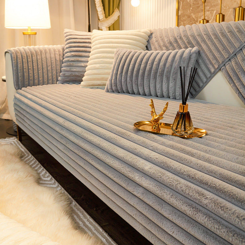 High-grade Rabbit Plush Winter Sofa Cushion - DropOnline.co