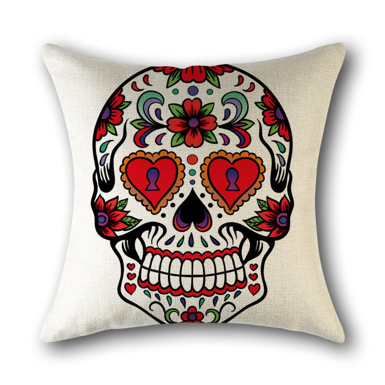 Skull Print Cushion Cotton Cover Sofa Cushion Bed Scandinavian Decorative Pillow Case - DropOnline.co
