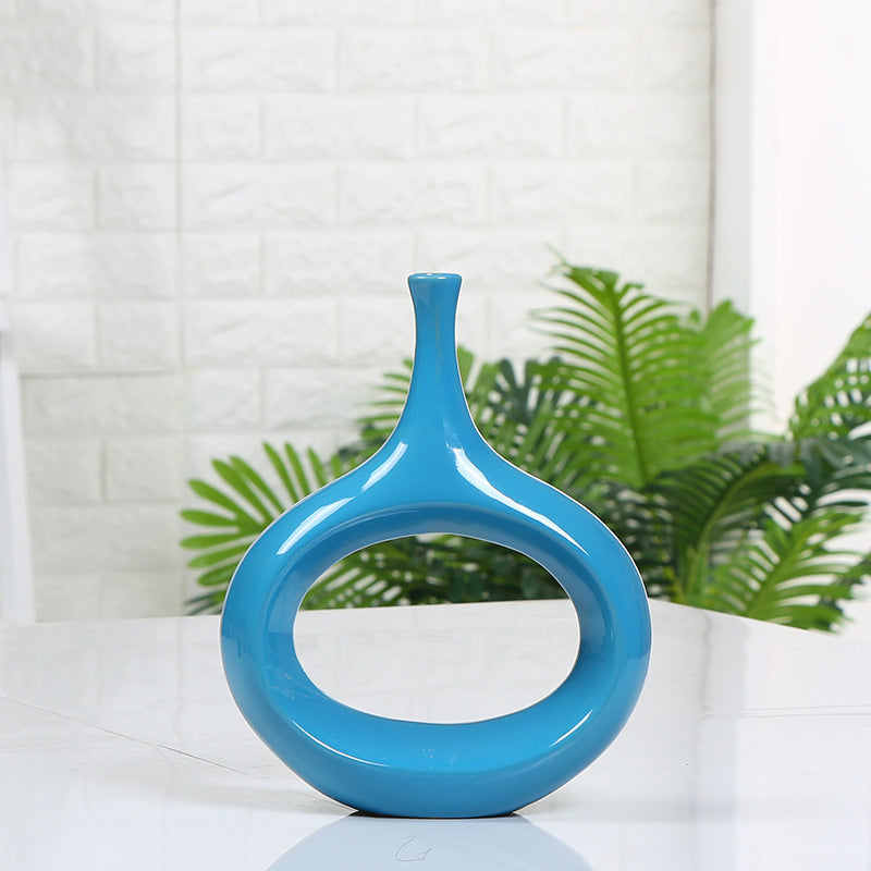 Hollow decoration ceramic vase home vase decoration - DropOnline.co