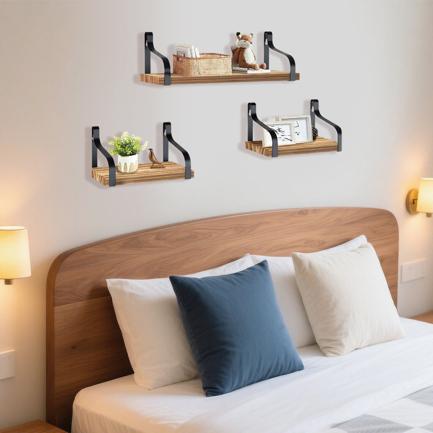 3 Pcs Wood Floating Shelves - DropOnline.co