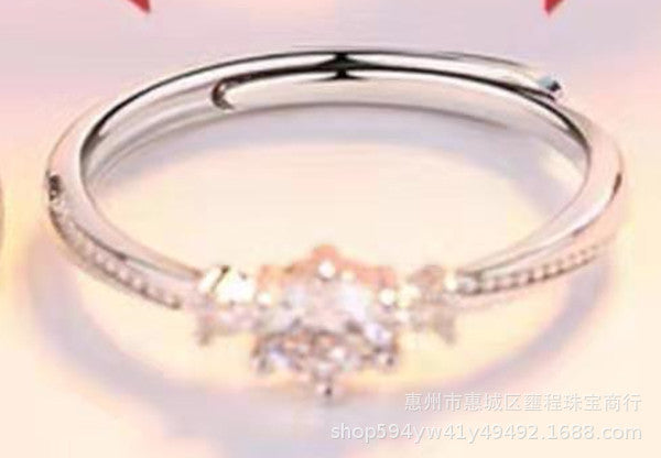 Sterling Silver Jewelry Couple Ring Female Wedding Ring Pair Ring - DropOnline.co