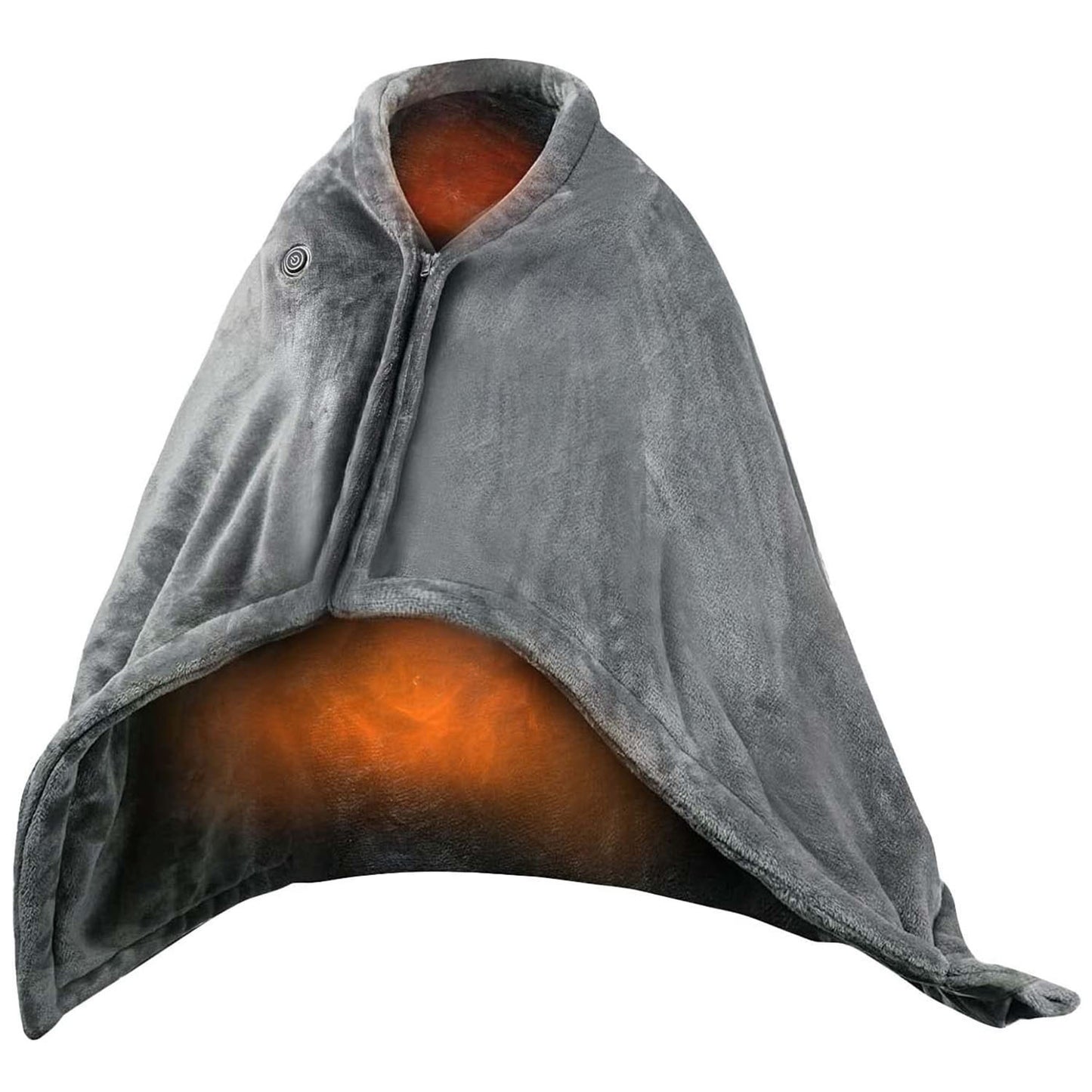 USB Heated Blanket Poncho - 59x31in Electric Heated Shawl Wrap with Zipper - DropOnline.co