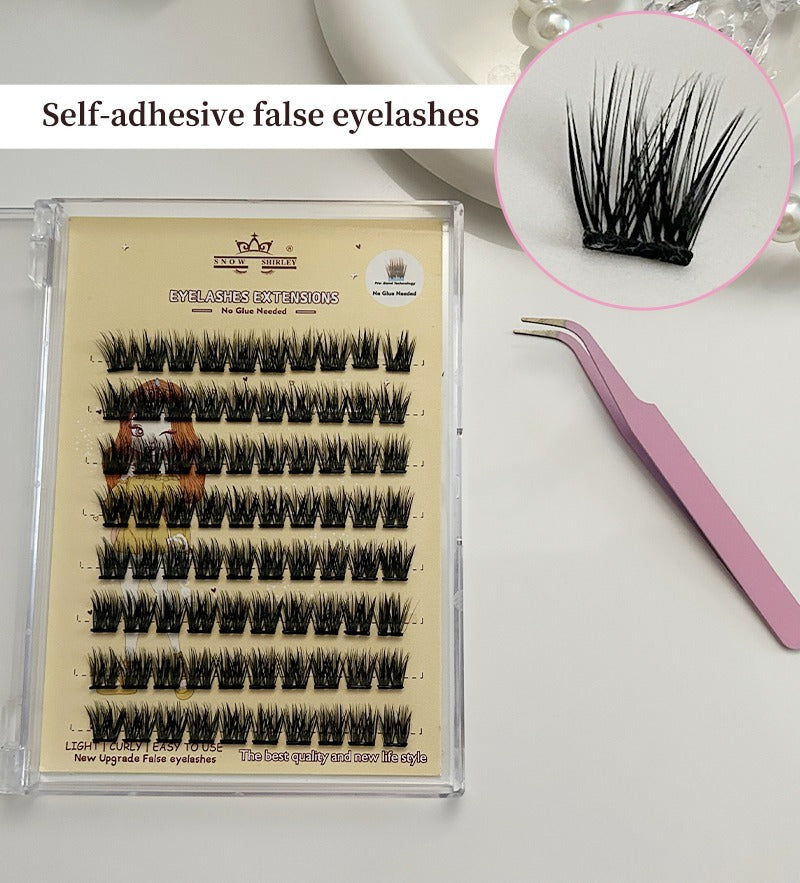 3D Self-adhesive False Eyelashes 8 Rows -Small Tweezer Tool - DropOnline.co