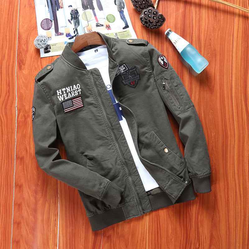 Men's Flight Jacket - Classic Baseball Bomber Varsity Uniform