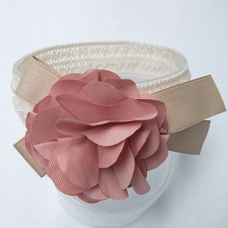 Baby Lace Flower Headband - Delicate Fabric Headband for Infant Girls - DropOnline.co
