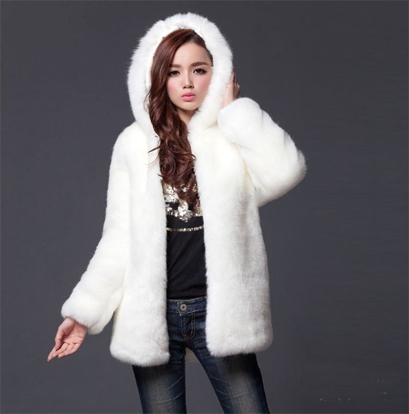 Faux fox fur coat coat warm coat - DropOnline.co