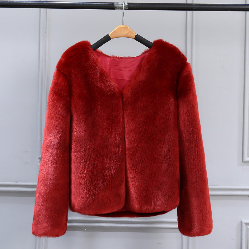 Fashionable imitation fox fur coat fur coat fur coat fur coat short style - DropOnline.co