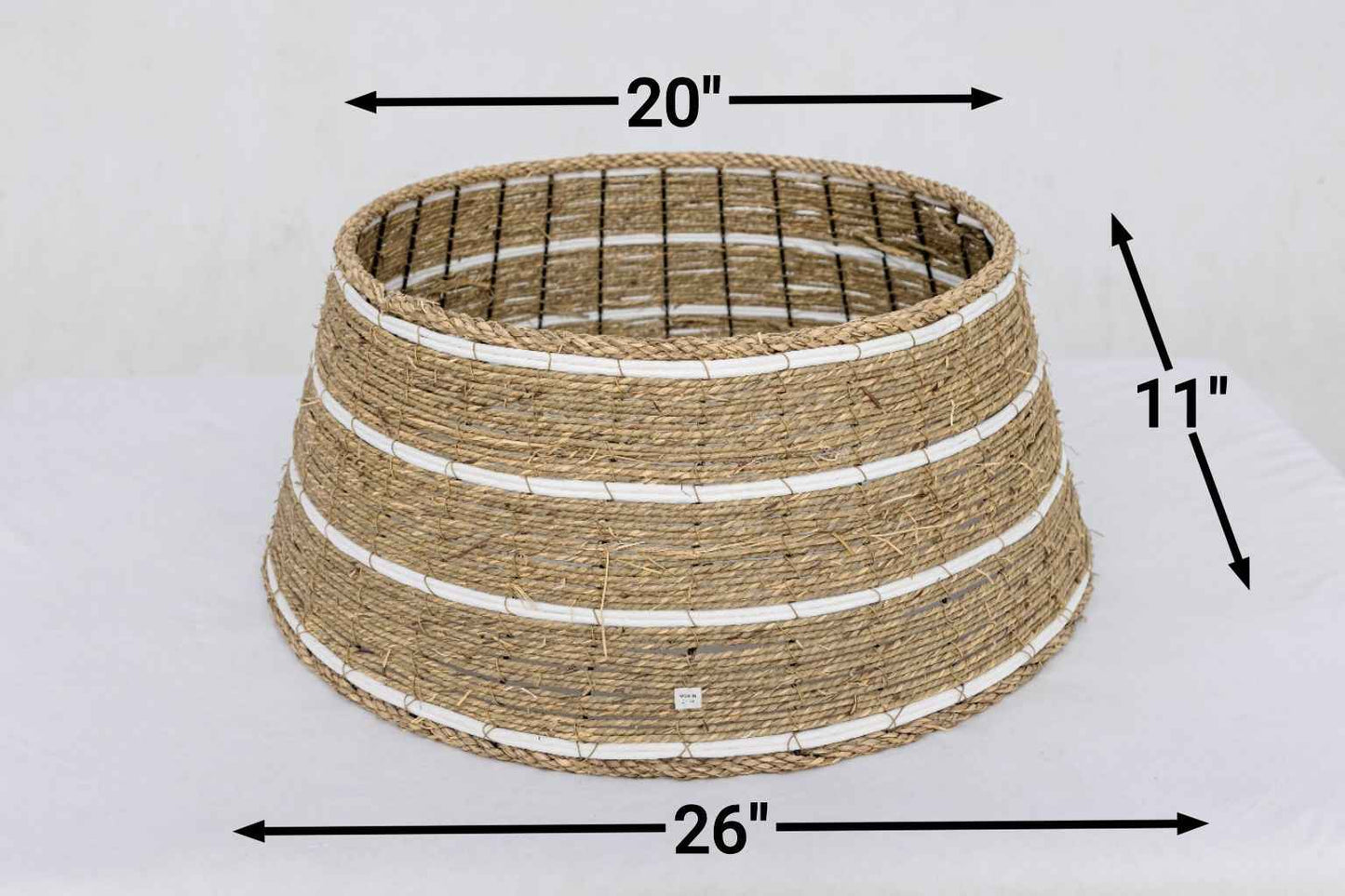 Woven Seagrass Christmas Tree Collar Boho Coastal Farmhouse Decor