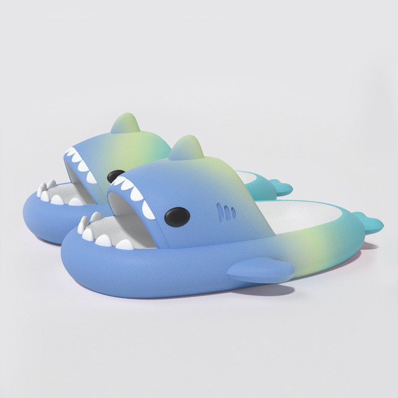 Gradient Rainbow Shark Slippers Women's Summer Indoor - DropOnline.co