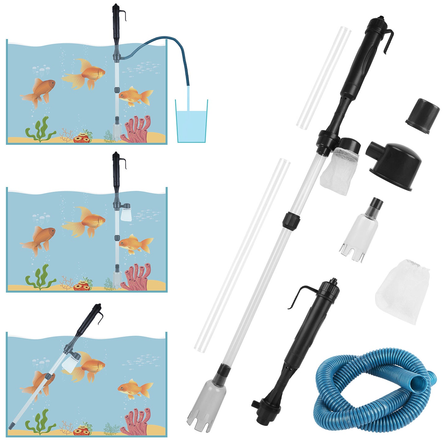 Battery-Operated Aquarium Vacuum Gravel Cleaner - DropOnline.co