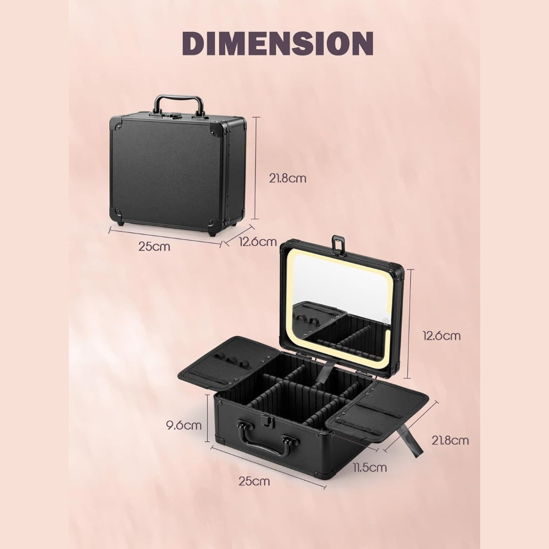 Makeup Box With A Detachable Lighted Mirror - DropOnline.co