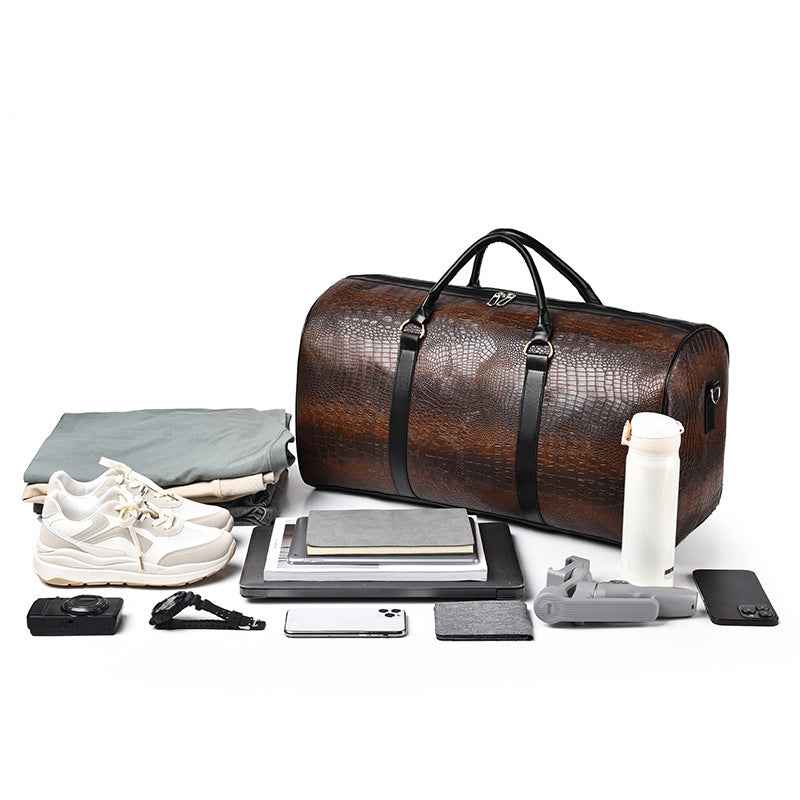Men's Crocodile Pattern Travel Bag | Outdoor Sports Backpack