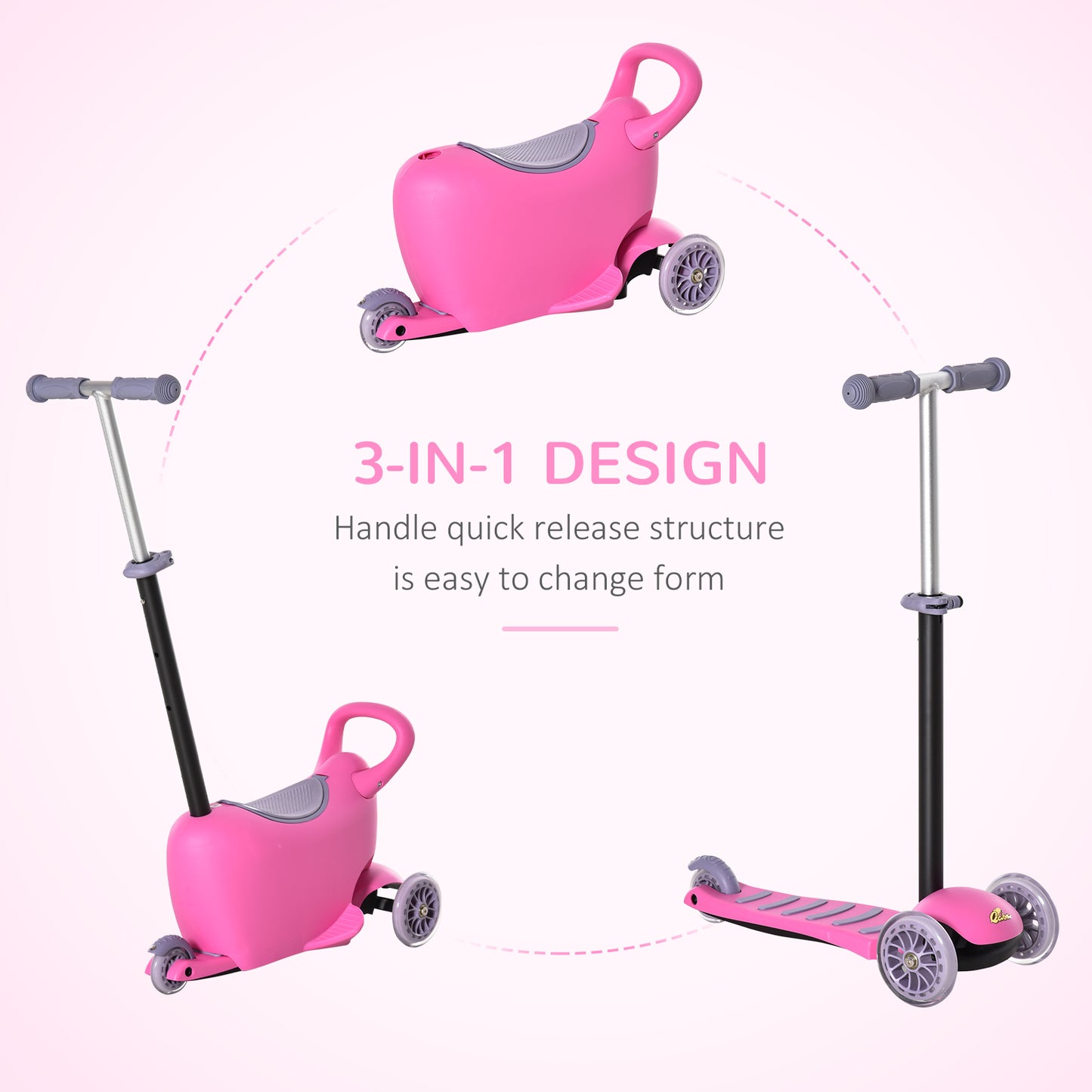 3-in-1 Ride On Push Car