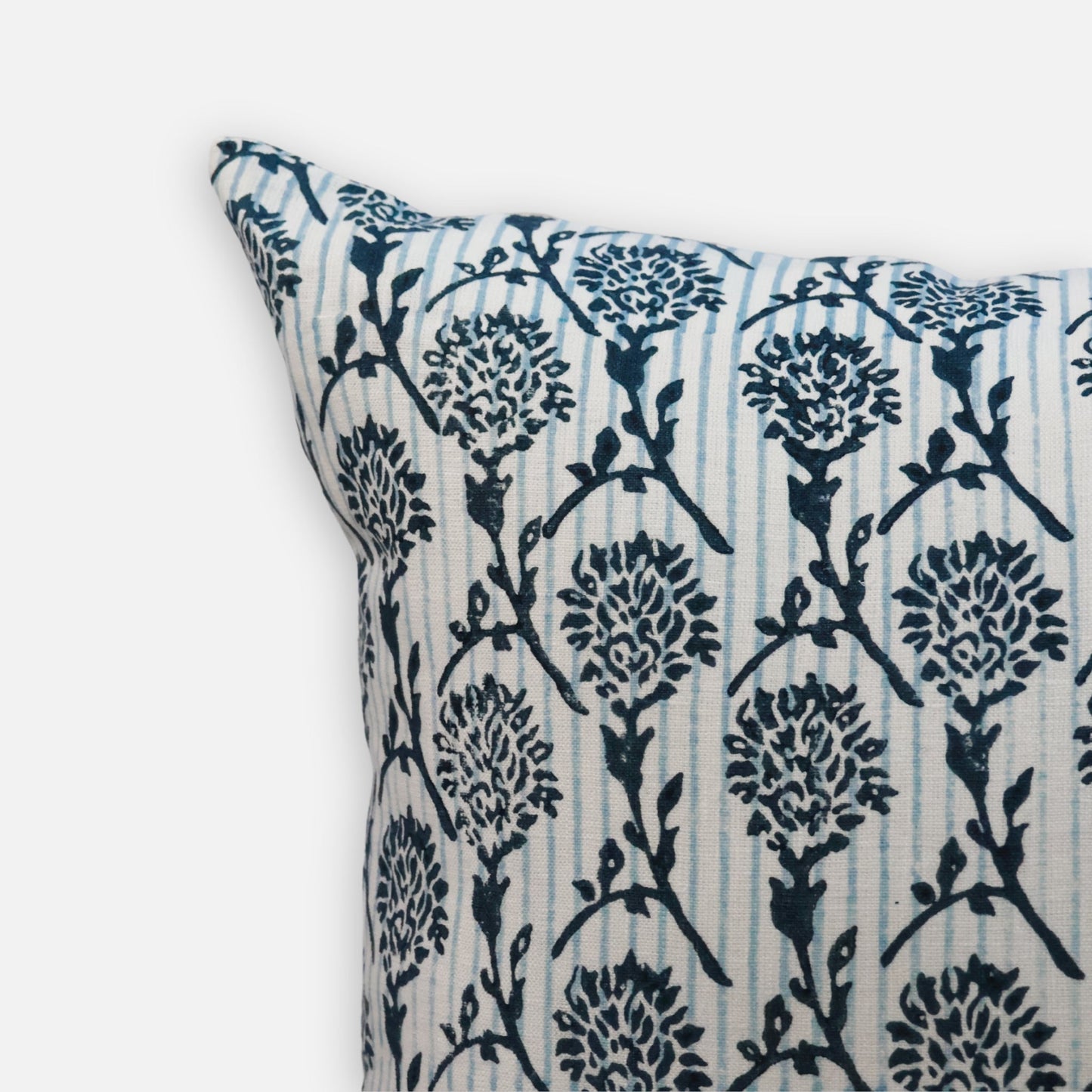 Nikhar Pure Linen Throw Pillow Cover - Azure Blue