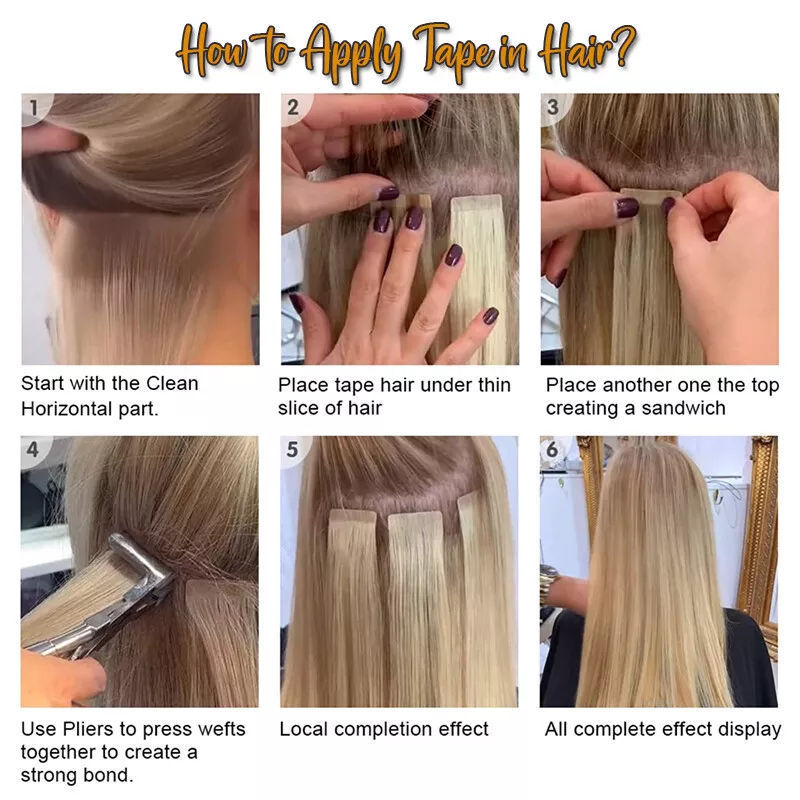 Double Pull Full Virgin Real 50g Hair Extension Long With Weft Invisible Skin Weft 20 Thick Seamless Human Hair - DropOnline.co