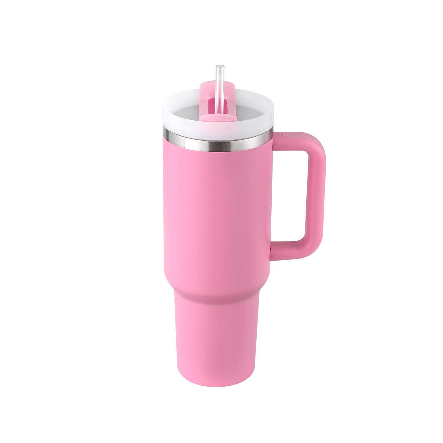 40 Oz Tumbler With Handle Straw Insulated, Stainless Steel Spill Proof Vacuum Coffee Cup Tumbler With Lid Tapered Mug Gifts For Valentine Lover Suitable For Car Gym Office Travel - DropOnline.co