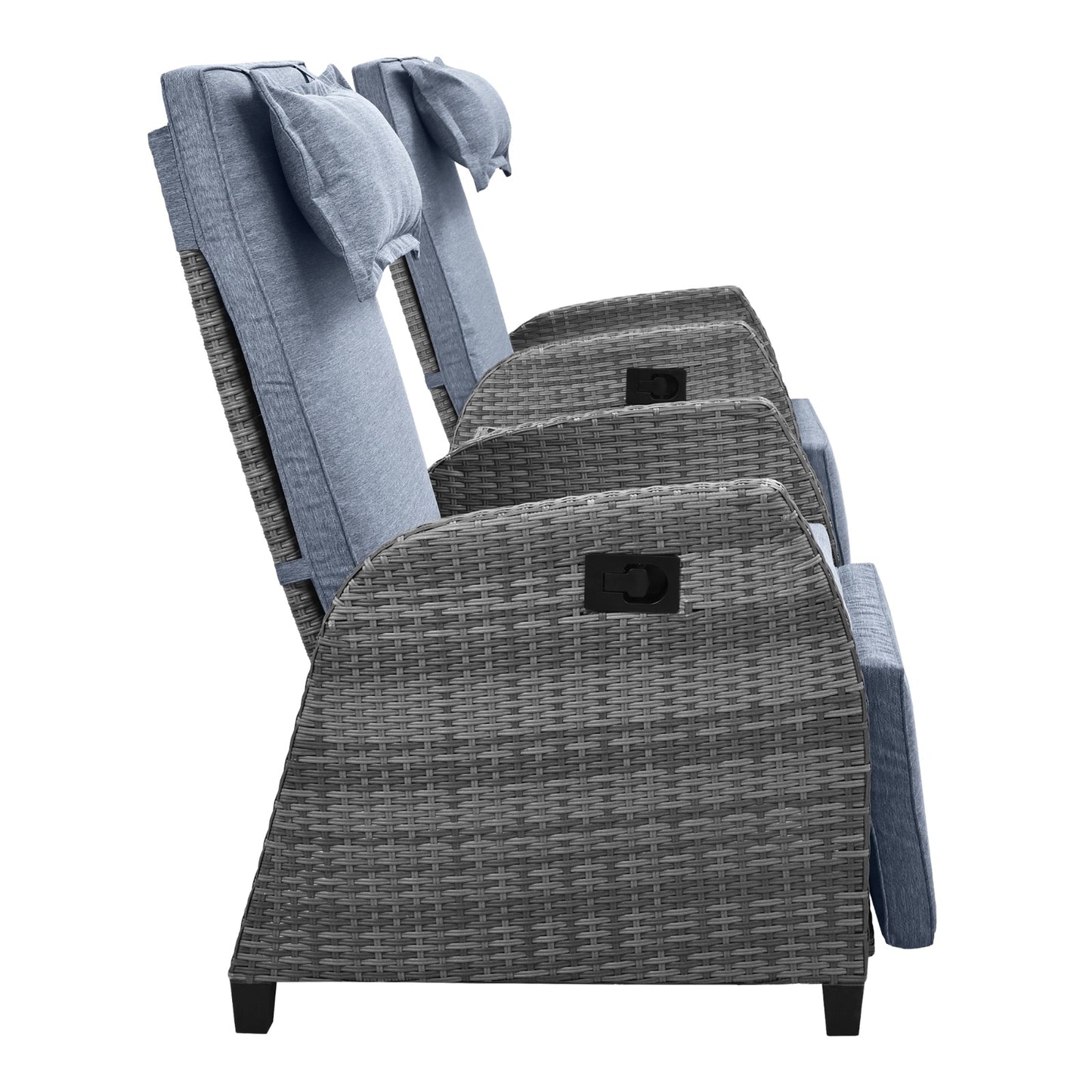 U Style Outdoor Rattan 2-Person Set W Coffee Table For Courtyard - DropOnline.co