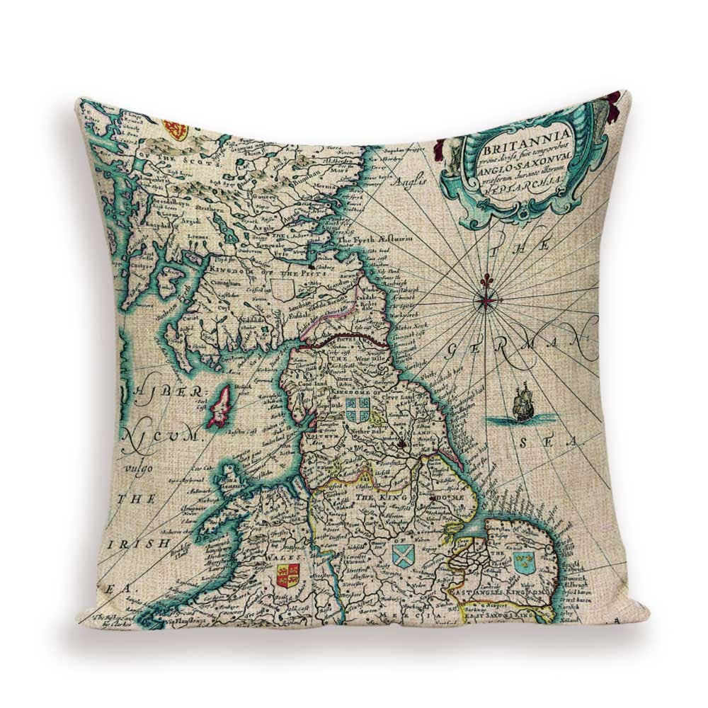 New Retro Toss Pillow Case European World Map Cushion Cover Seat Sofa Covers Morocco Linen House Home Decor Throw Pillows Cases - DropOnline.co