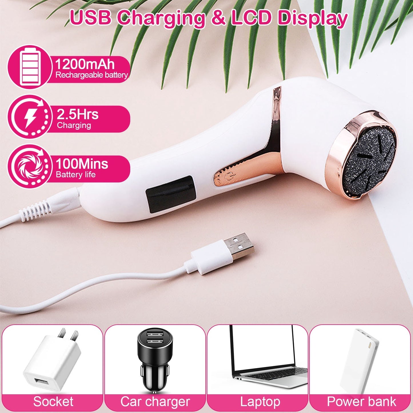 17Pcs Electric Foot Callus Remover With Vacuum Foot Grinder Rechargeable Foot File Dead Skin Pedicure Machine With 3 Grinding Heads 2 Speeds Foot Care Tool - DropOnline.co