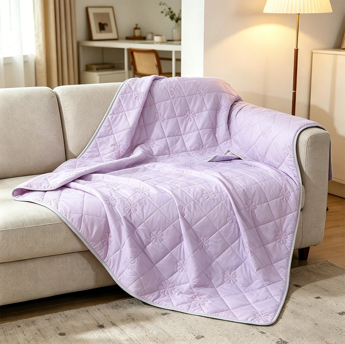 ROSEKIND 1pc Soft Cooling Blanket, 300 GSM, 90*108 Inch, Lightweight & Breathable Cold blanket for Hot Sleepers, Multifunctional Blanket for Bed Sofa Office Travel, Durable Blanket for All-season Use, Available In 5 Colors A