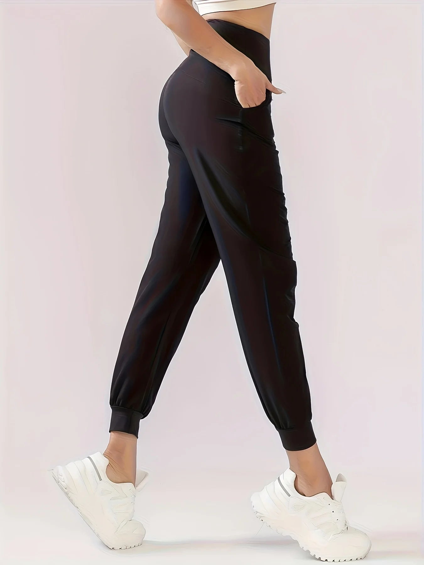 Women's High Waist Quick-Dry Jogger Pants — Breathable Drawstring Running Sport Trousers