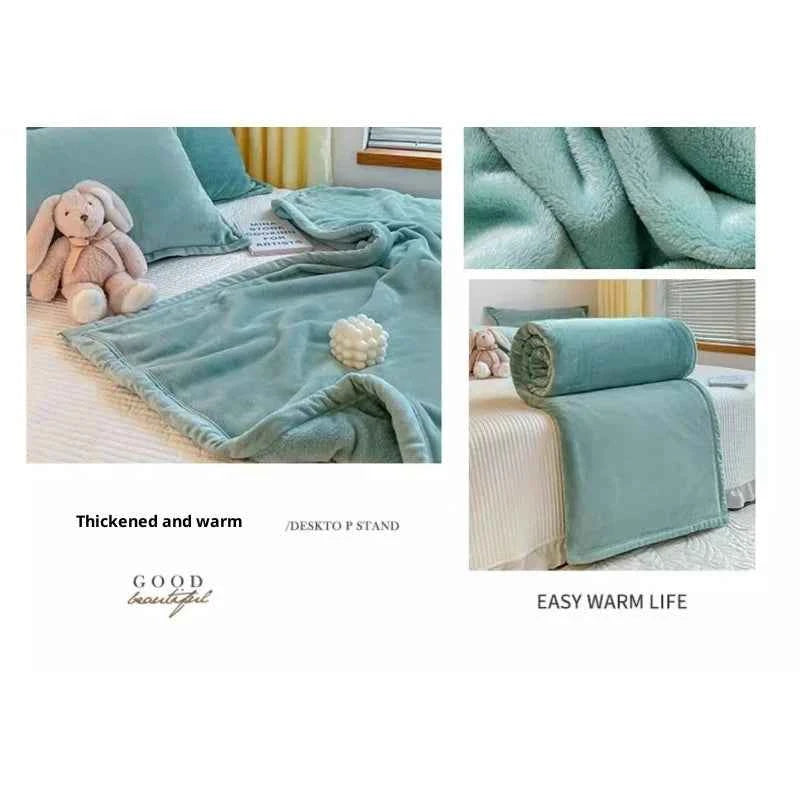 Home Textiles Flannel Blanket Air Conditioning Blanket Thin Spring Summer Fleece Blanket Office Nap Blanket Multi-size Optional