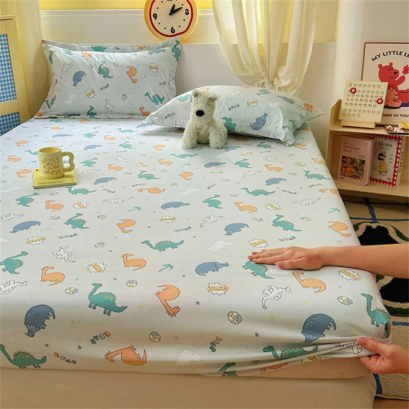 Kawaii Dinosaur Fitted Sheet | Kids Mattress Cover