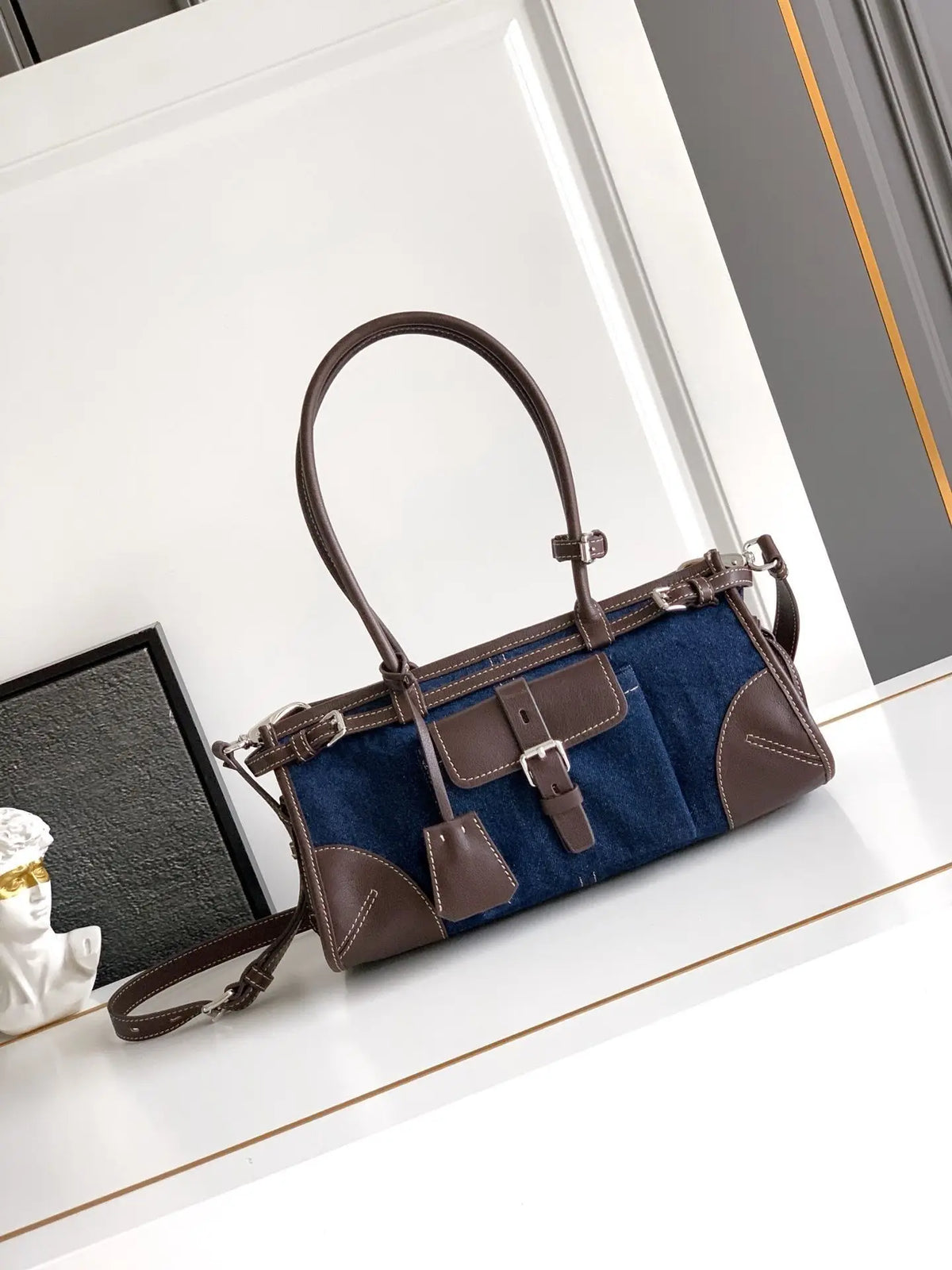 PU Leather Satchel Purse, Multi-Layer Compartments