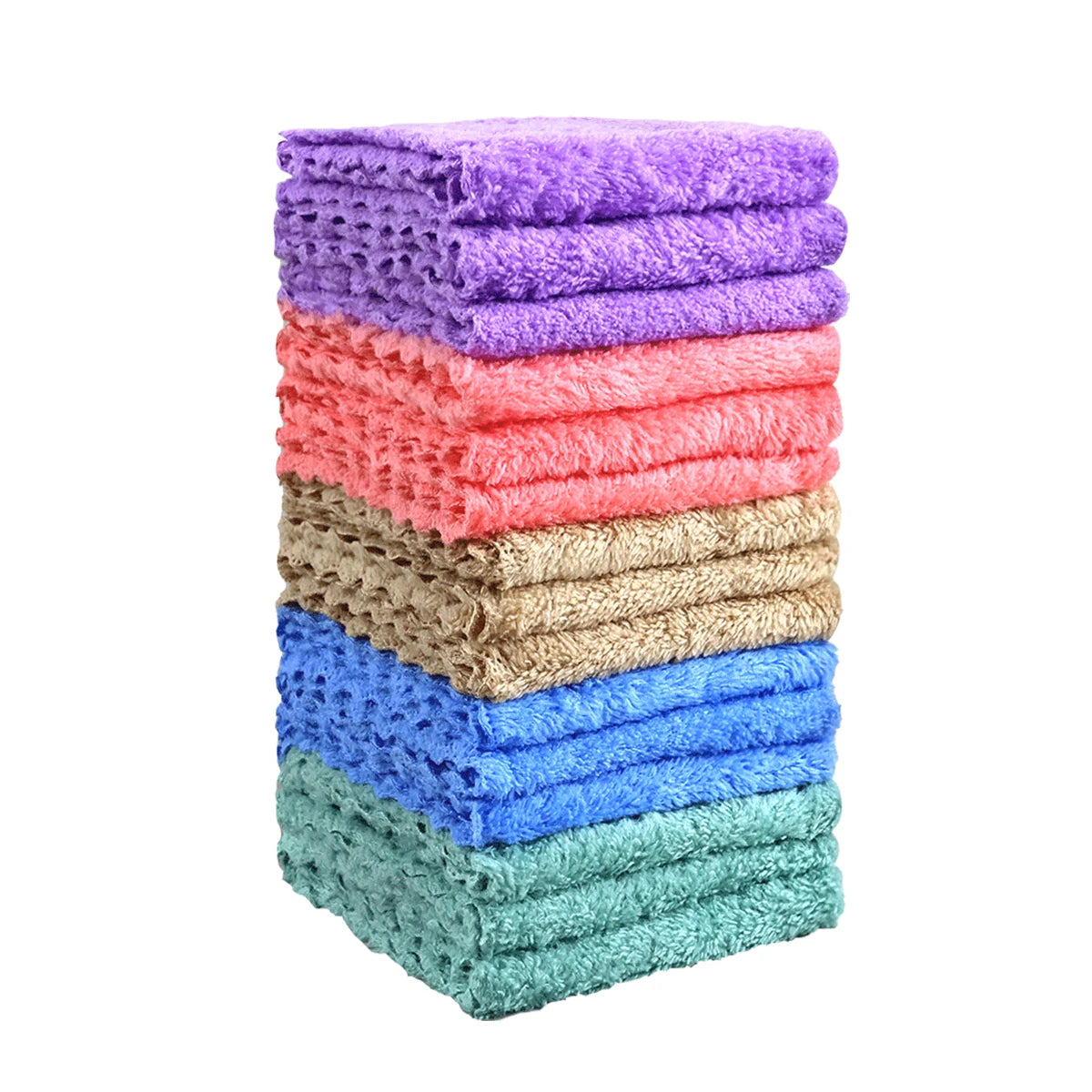 20-Piece Soft Absorbent Washcloths — Quick-Drying Square Towels