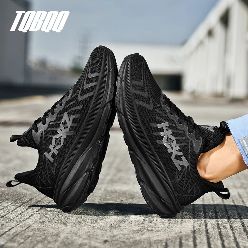 Chaussures de course à coussin d'air et plaque de carbone | Baskets épaisses pour hommes et femmes