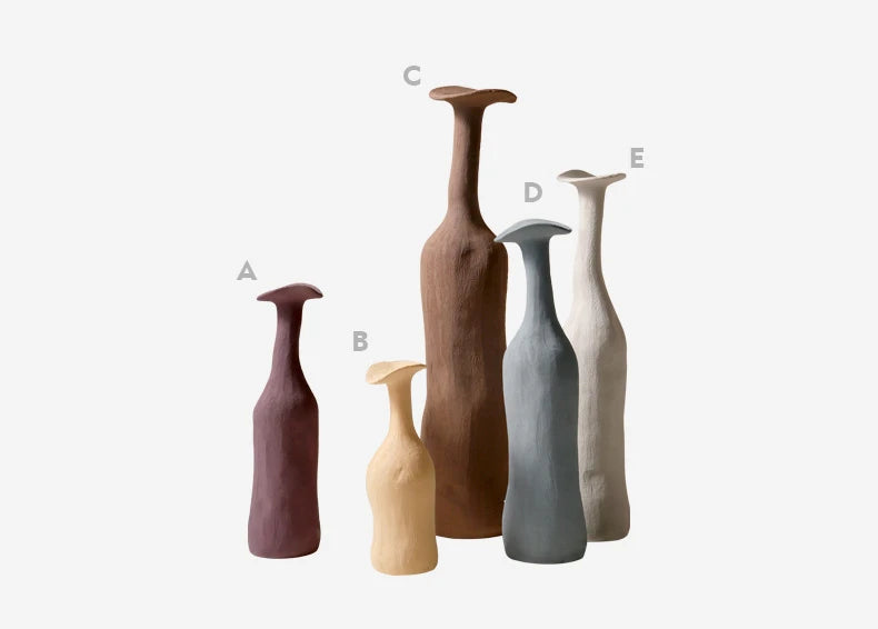 Nordic Handmade Ceramic Vase Textural Design for Modern Luxury Flower Vase Home Decor Elegant Decoration for Living Room Office