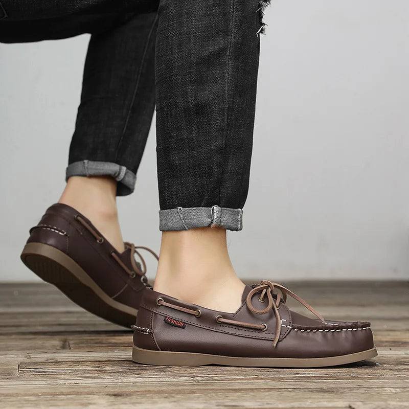 Mocassins en Cuir Véritable Faits Main pour Hommes | Chaussures de Conduite Habillées de Luxe