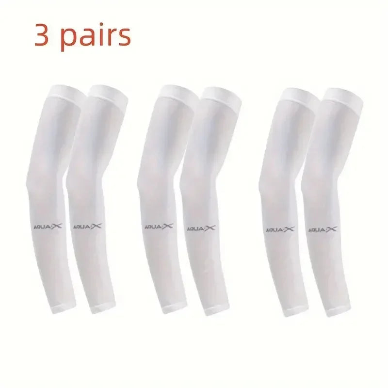 3 Pairs Breathable Sun Protection Sleeves UV Protective Arm Covers Uses for Sports Driving Outdoor Adventures Shield