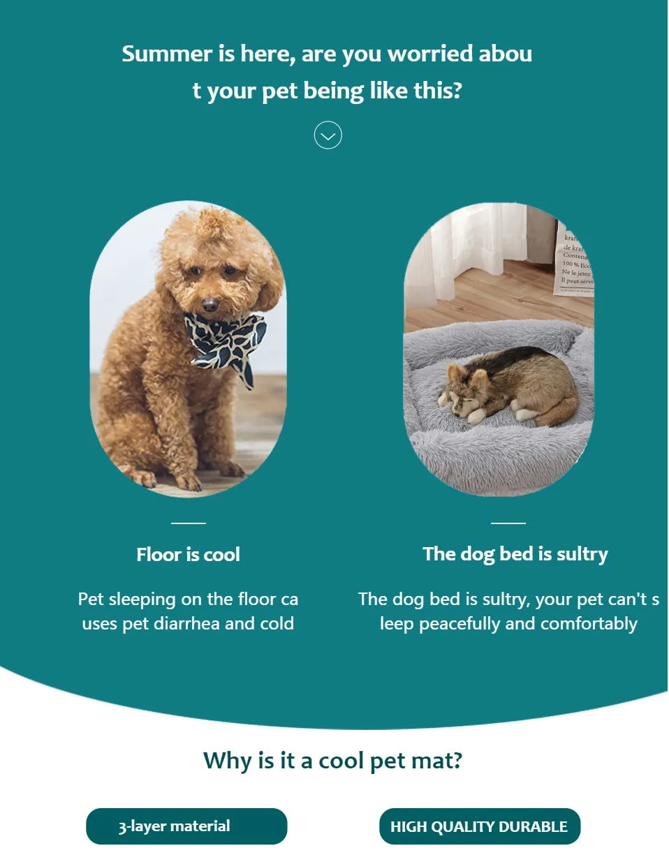 Dog Cooling Mat — Extra Large Summer Ice Pad Blanket for Dogs & Cats