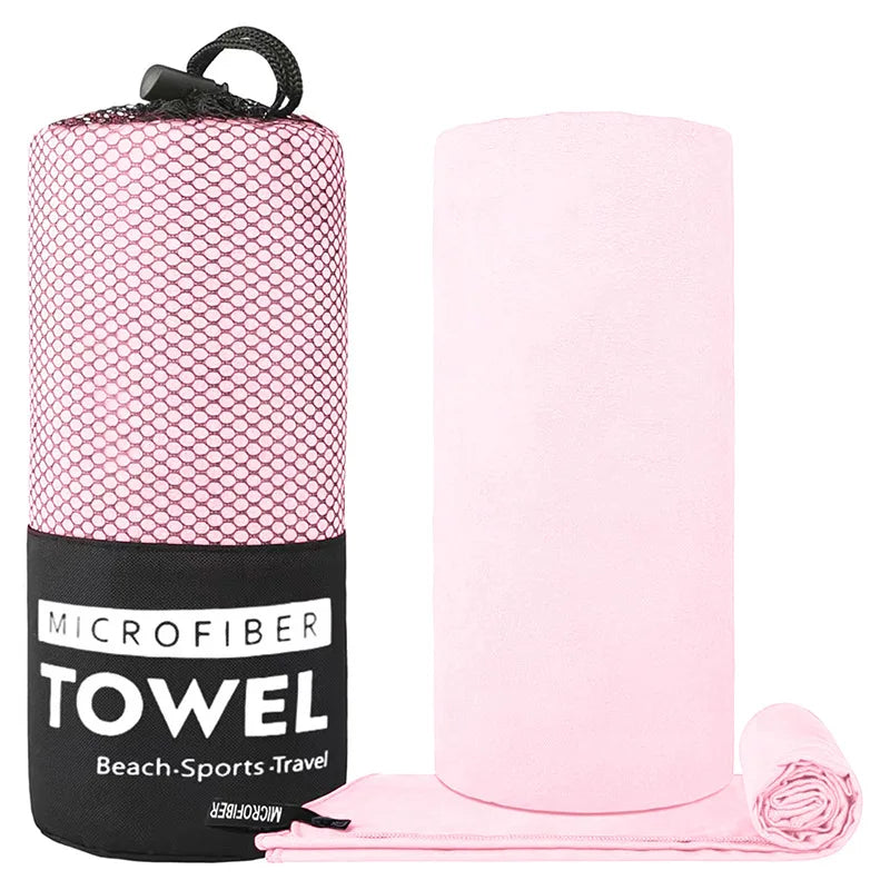 Thick Sand-Free Microfiber Sports Towel — Beach, Swim & Gym