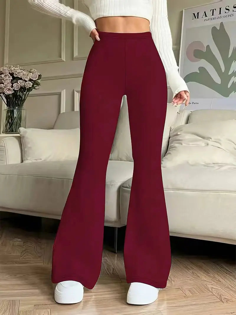 Women's High-Waisted Yoga Flared Pants — Stretchy Fitness Leggings
