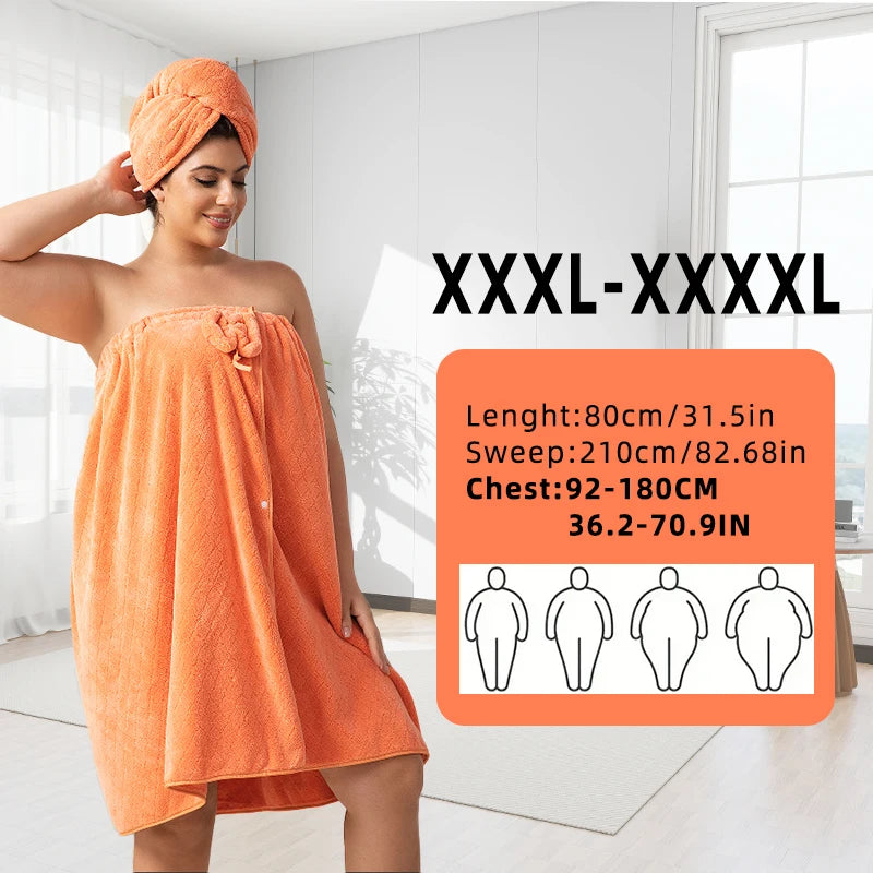 Wearable Bath Towel Set with Shower Cap — Home, Sauna & Spa