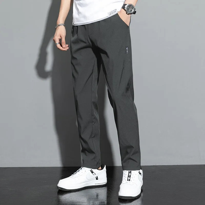 Men's Business Casual Straight Leg Sweatpants — Elastic Breathable Outdoor Pants