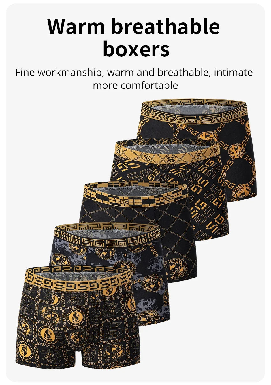 Men's Printed Boxer Underwear — 5 or 10 Pack Comfortable Plus Size Sports Boxers