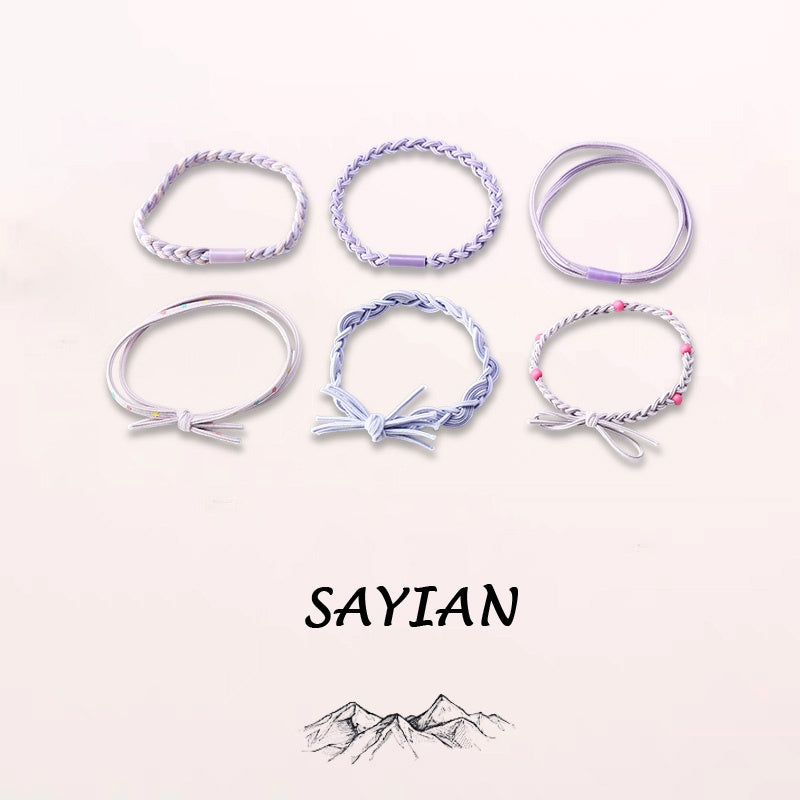 6 Pcs Scrunchies - Soft, Stretchy, And Detachable Hair Ties For Ponytails, Hair Elastics, Spiral Hair Ring, And Cute Hair Accessories - Perfect For Girls And Women - DropOnline.co