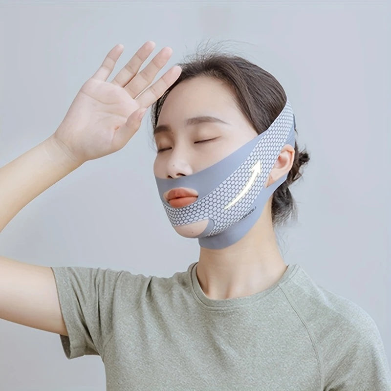 Unscented Sleep Facial Lift Mask - Comfortable, Flexible, Anti-Snoring Face Strap For Relaxation And Beauty - DropOnline.co