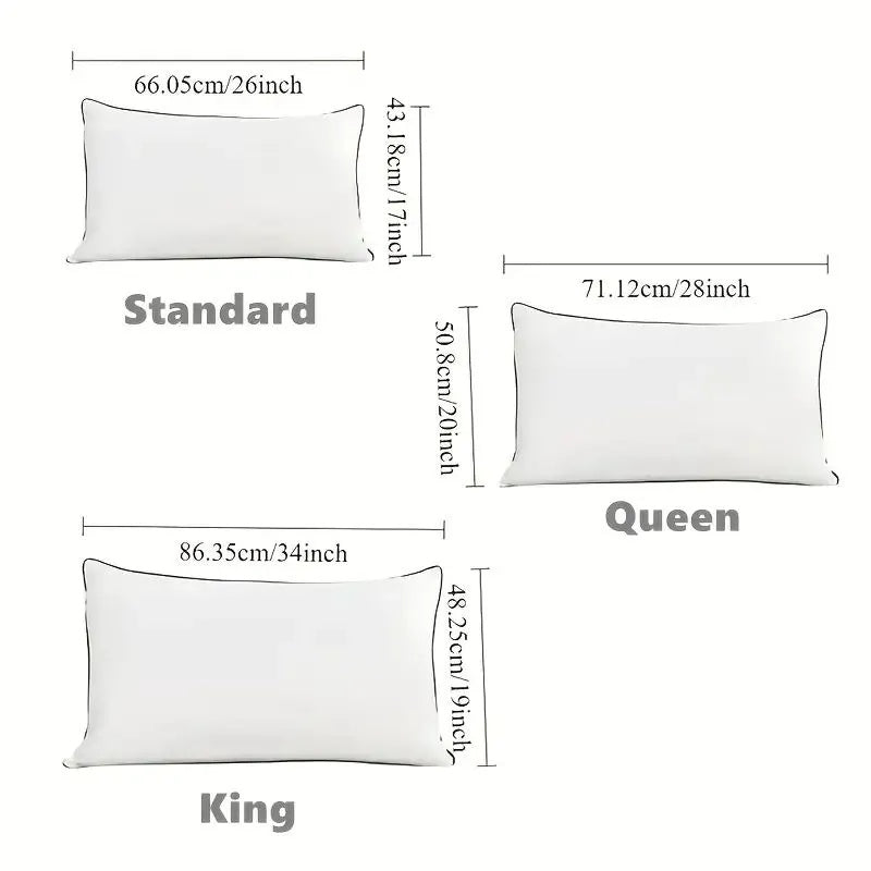 2 Pieces Bed Pillows Grey-QUEEN - DropOnline.co