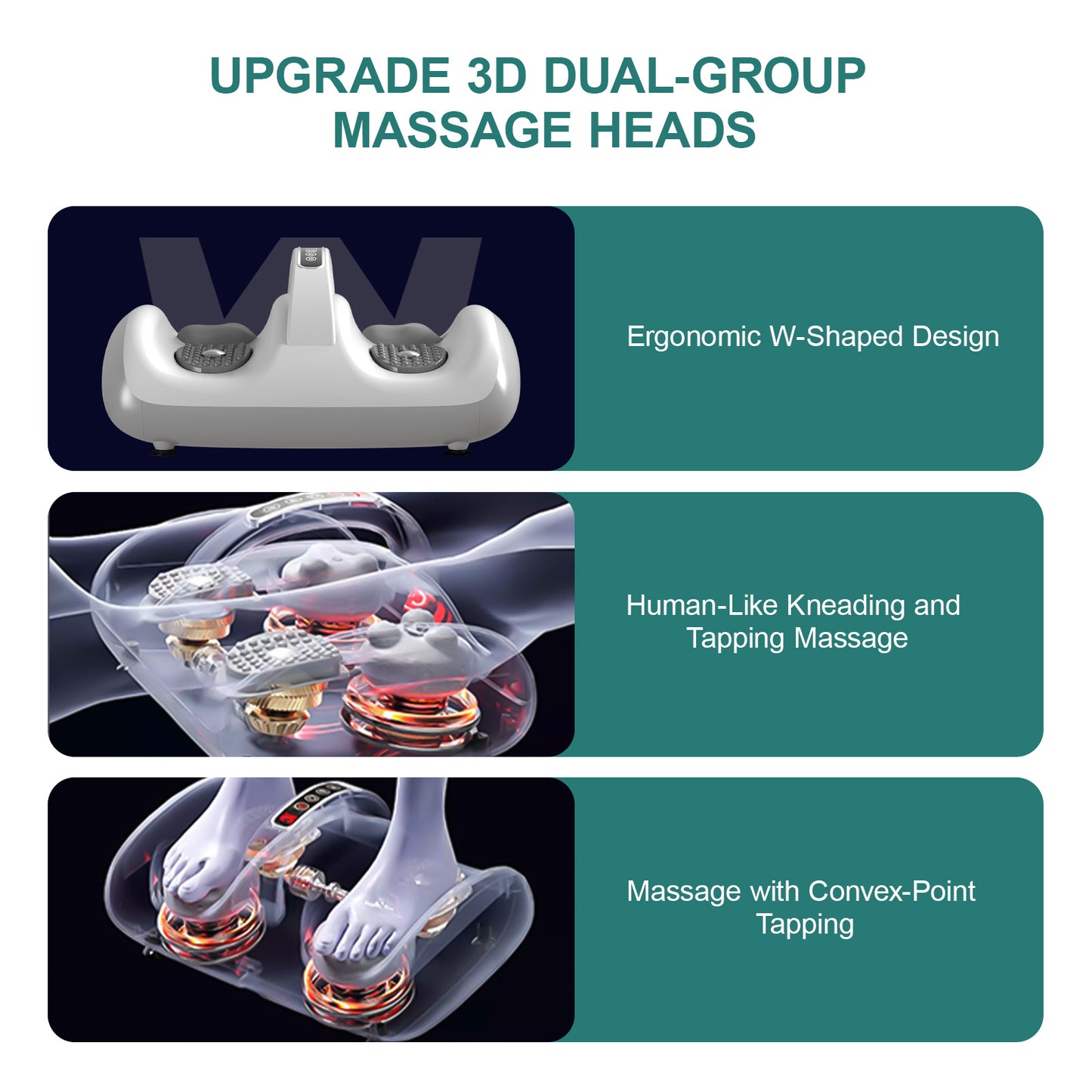 Electric Foot Massager with Light Therapy Function Adjustable Speed And Direction Control