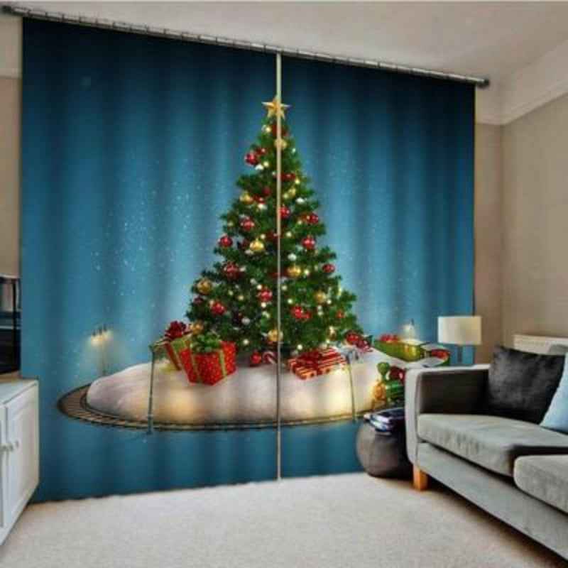 Christmas Pattern Home Decoration - Living Room Bedroom Window Curtains - DropOnline.co